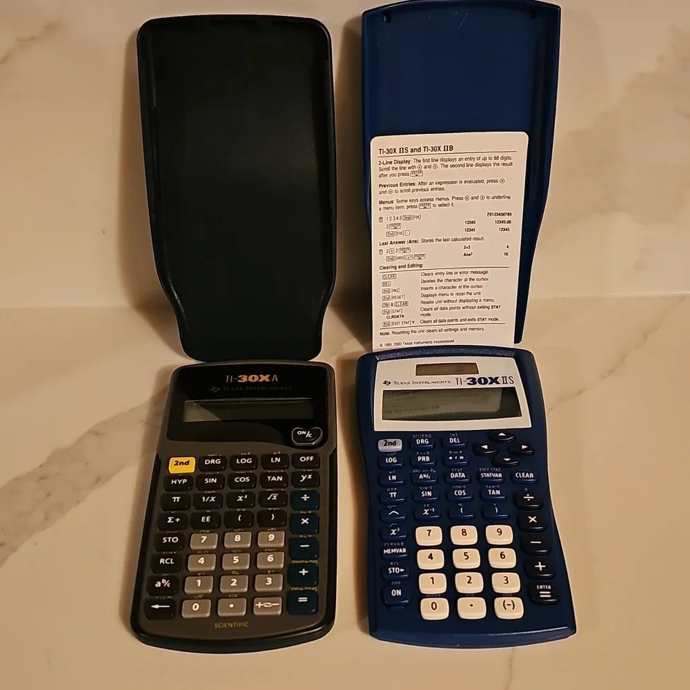 Texas Instruments TI-30XA TI-30XIIS Scientific Calculators LCD Display Handheld